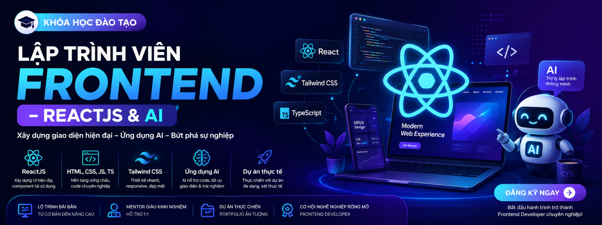 KHÓA HỌC ĐÀO TẠO LẬP TRÌNH VIÊN FRONTEND – REACTJS & AI