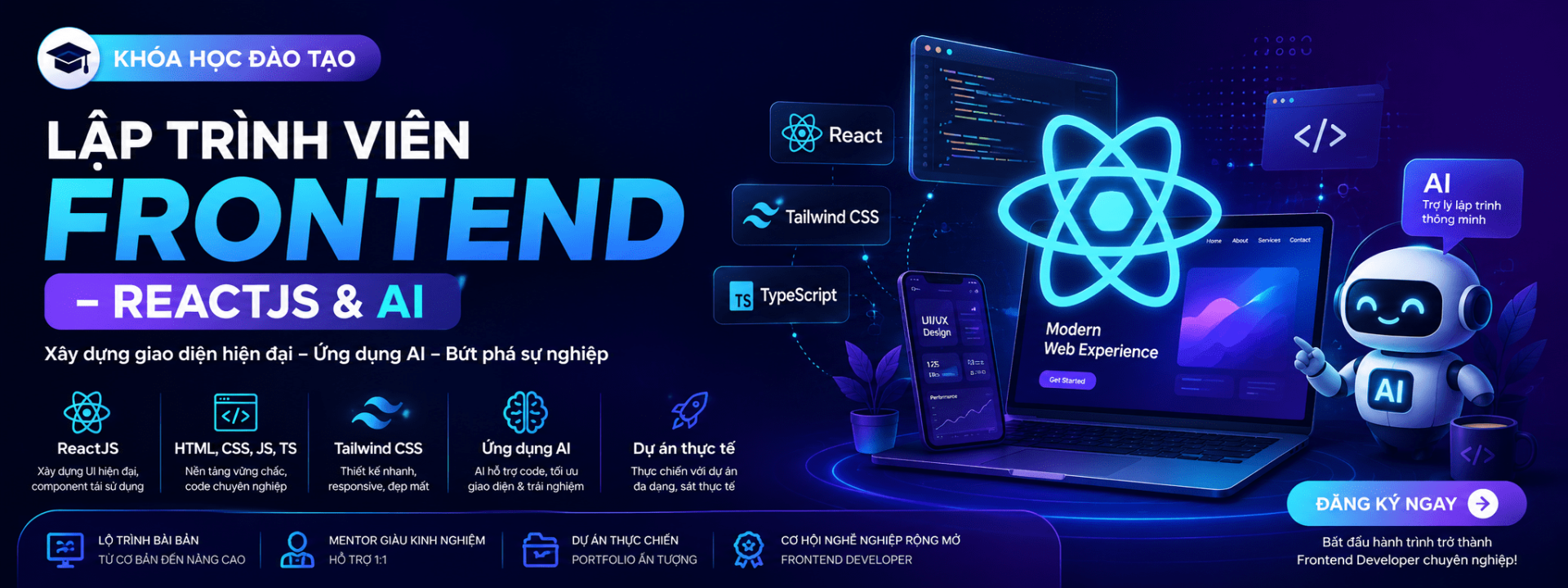 KHÓA HỌC ĐÀO TẠO LẬP TRÌNH VIÊN FRONTEND – REACTJS & AI